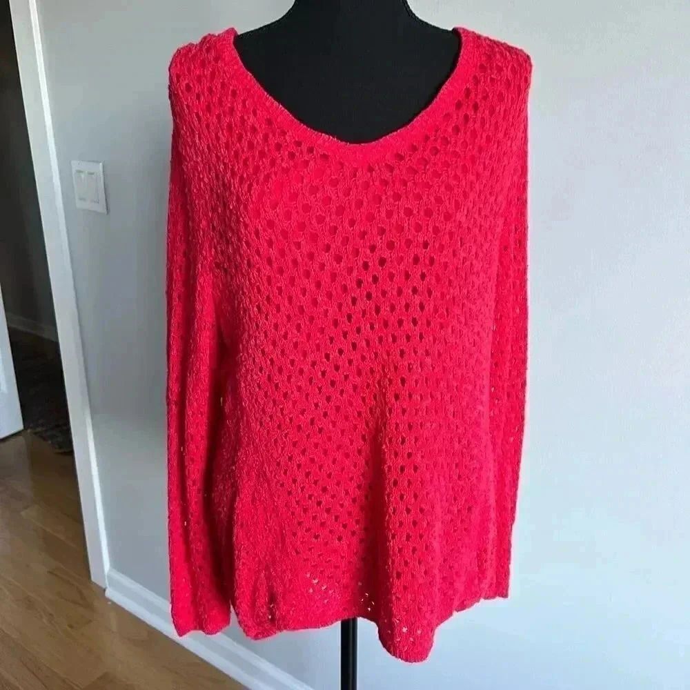 Red Lucky Brand long sleeve knitted top